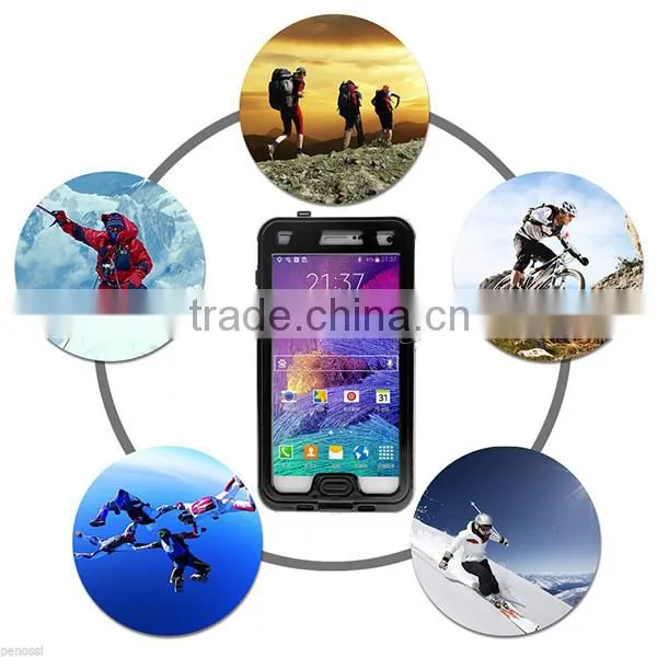Shockproof Waterproof Case Note 4 With Button Black