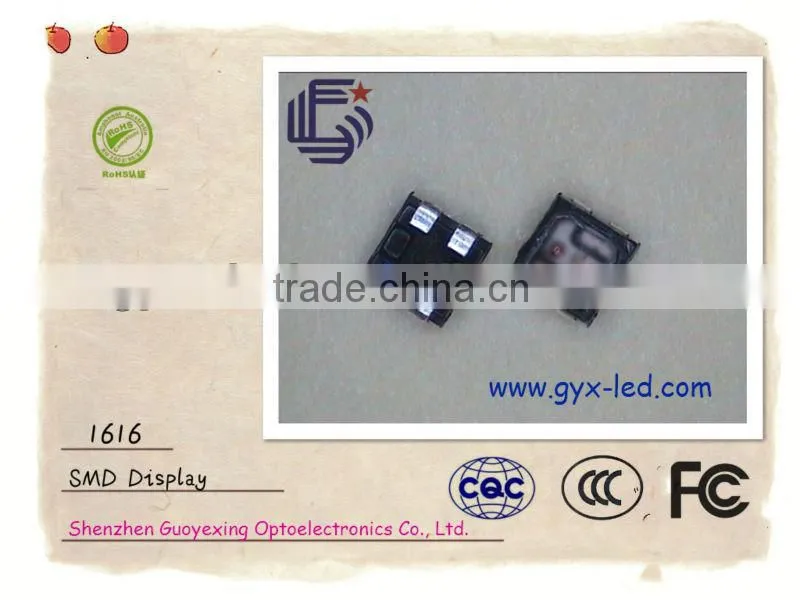 Hot sell 1616 singal color smd led for traffic lighting