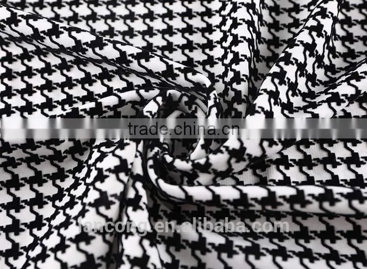 1PCS SALE!!!!Factory on Slea Spray spandex Houndstooth Flock knitted Fabric for Garment