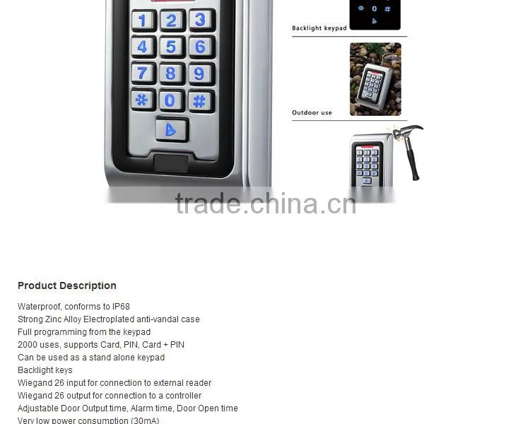 access control door access control system access control keypad OCS-K8