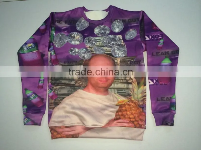 All over 3D printing fashion sweatshirts sweater