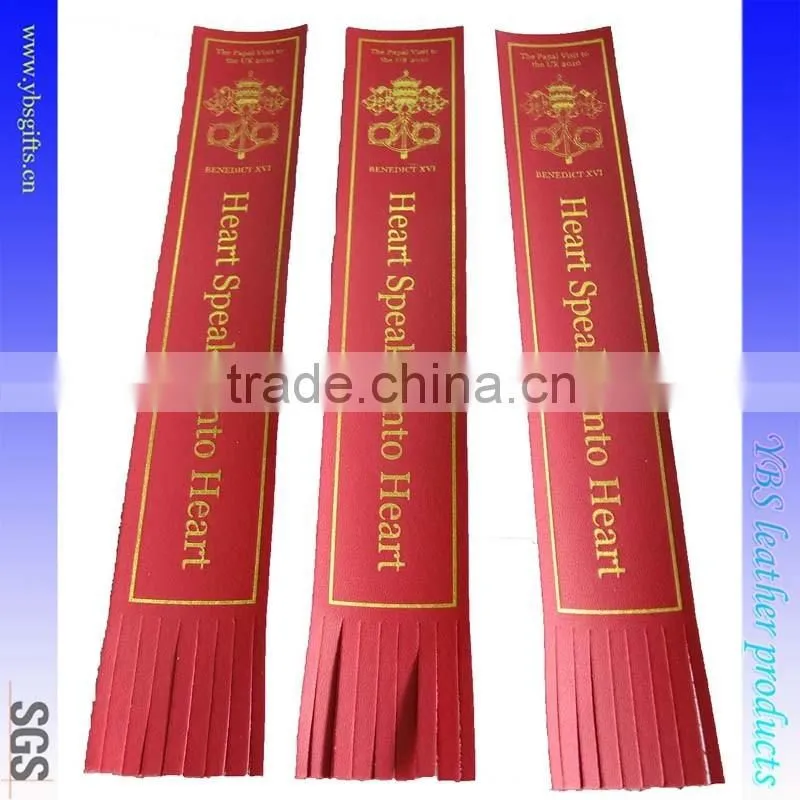 Customized Factory Non-magnetic Printing PU Leather Bookmark with Tassel