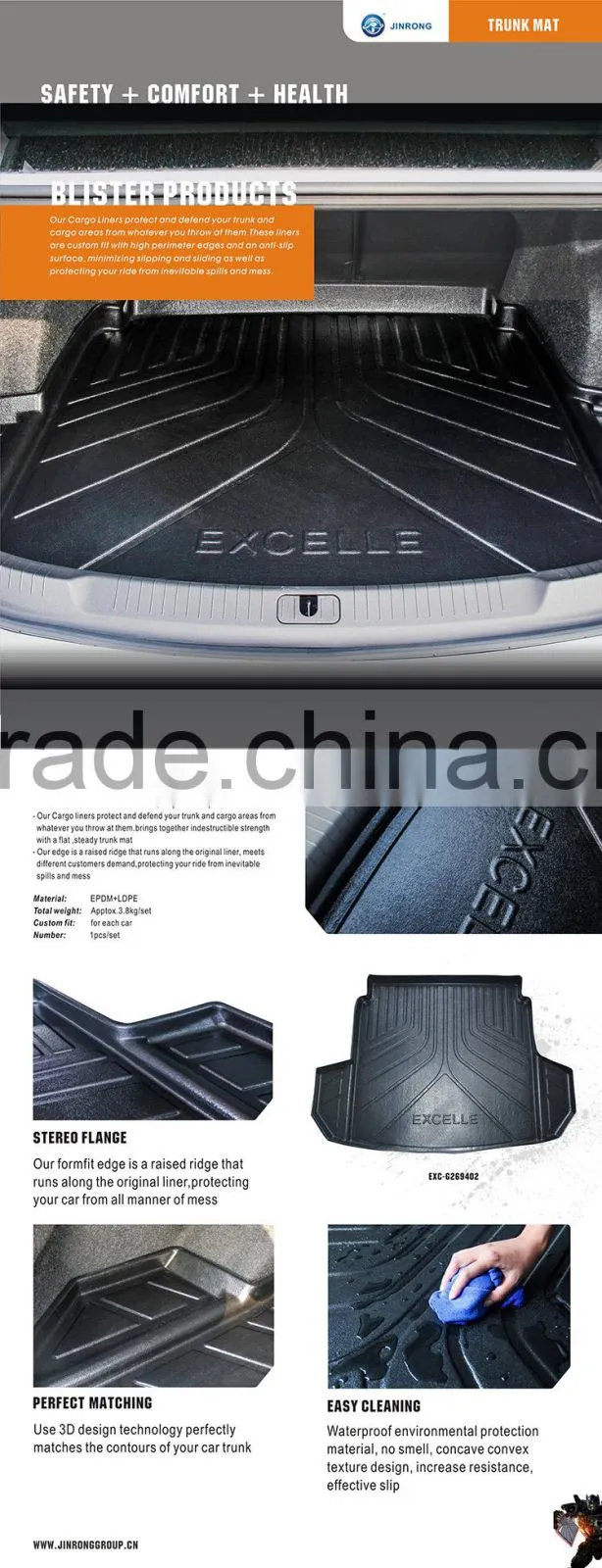 New design customized trunk mat in TPE/TPO material