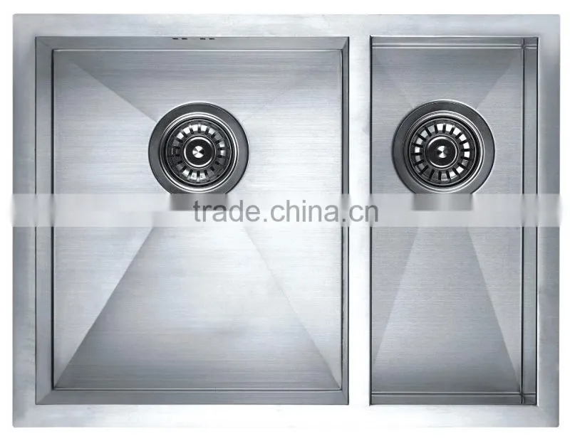 304 Stainless Steel Two Bowls Hand Made Kitchen Sink GR-2317D