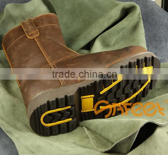 2015 CE Certified S1/S1P/S2/S3 high quality crazy horse safety shoes, dakota safety shoes, desma shoe manufacturer SA-3301