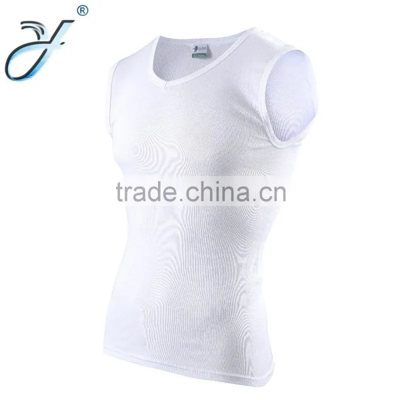 High Quality Men's Sleeveless Cotton White Fitness Tank Tops and Vest