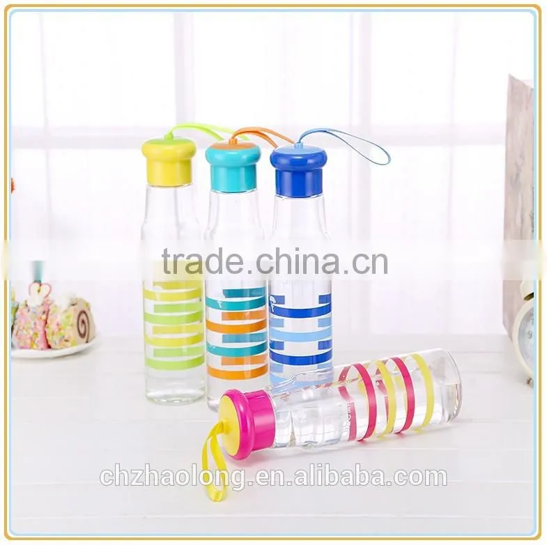 2016 cheap plastic clear water bottle with strip for sale