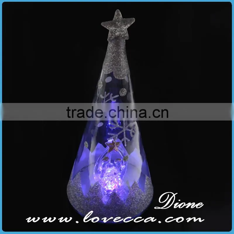 Indoor fashion transparent glass dome christmas tree decorations