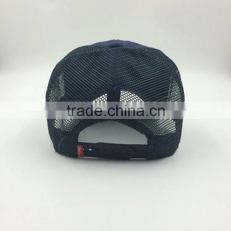 customized fashion embroidery patch cotton twill 5 panel trucker mesh cap
