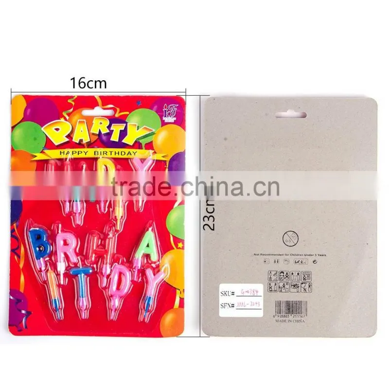 Hot sale birthday party decorations multi-colored paraffin wax stick candle