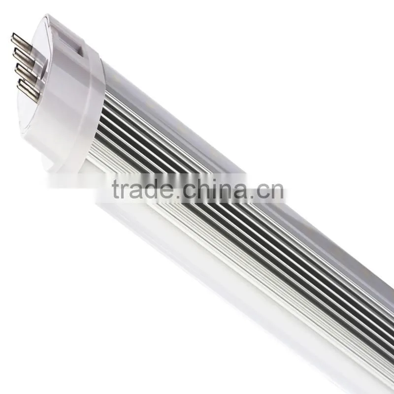 CE RoHS 4 plug 2g11 led tube with PC cover 15W 18W