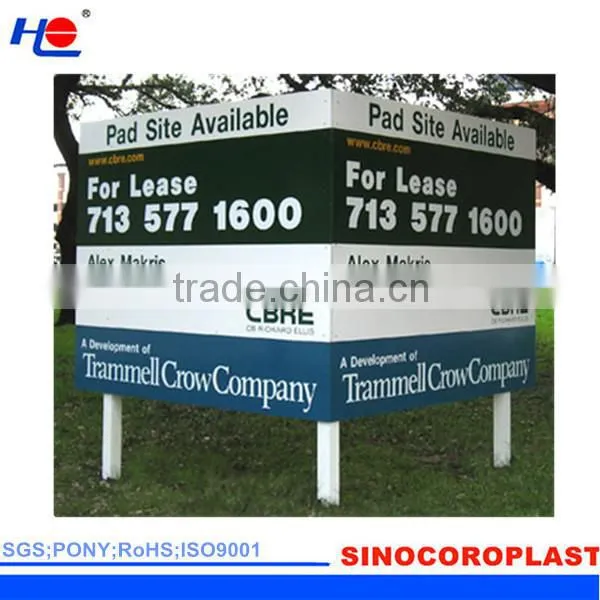 stronger and anti-uv pp corflute tear resistance signboard