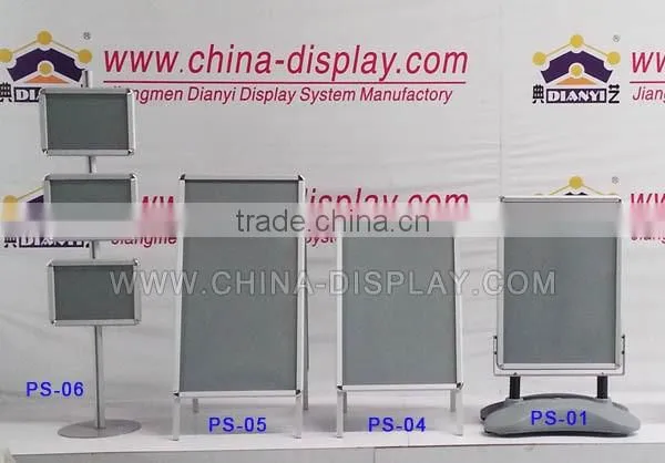 Floor standing aluminum poster stand with 3 A3 poster
