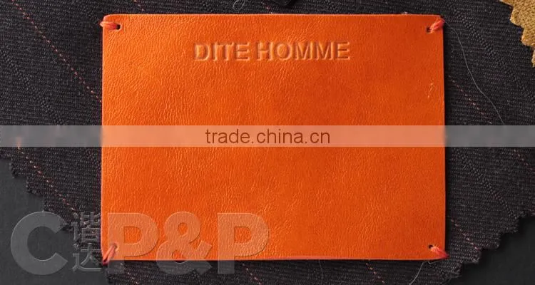 Thinner genuine sewing metal leather label for brand clothing