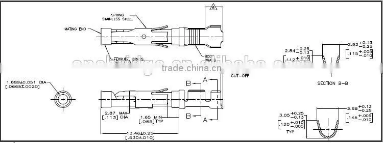 66101-2 metal stamping custom high precision terminal