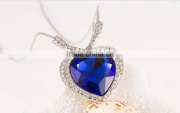 MYLOVE The Heart of the Ocean necklace blue crystal Titanic necklace jewelry MJ-253