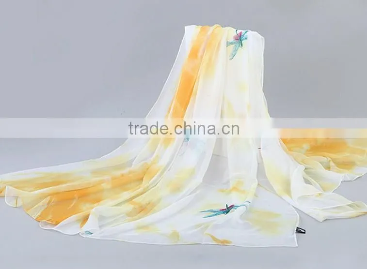 Pink Rose Silk Twill Scarves Print Women Scarf Handmade Wrap Shawl Chiffon Large Cheap Price