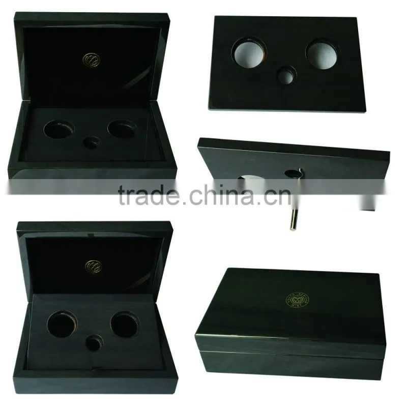 2017 New Design Rotation Wooden Coin Display and Presentation Case
