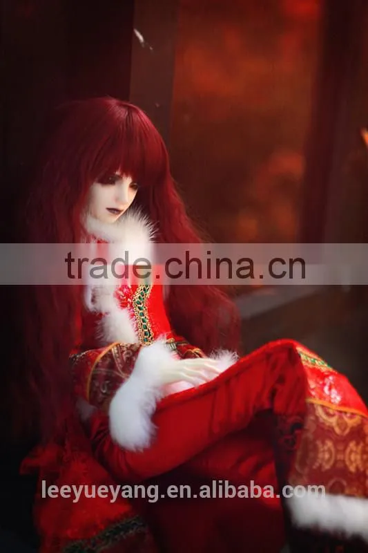 High quality long red shag deep curly doll wigs for 1/3 1/4 1/6 BJD dolls