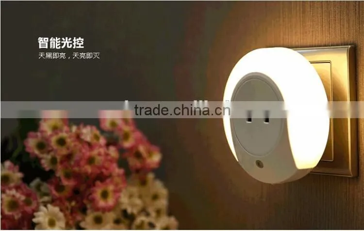 Smart Design LED Night Light with Light Sensor and Dual USB Wall Plate Charger Perfect for Bathrooms Bedrooms EU/US Plug