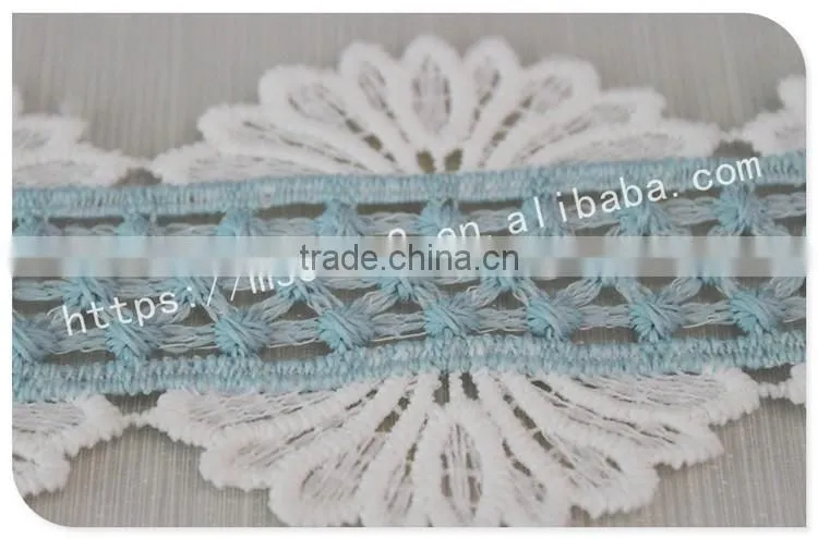 Hot selling 7cm width 2 colors embroidery trims for curtains wholesale