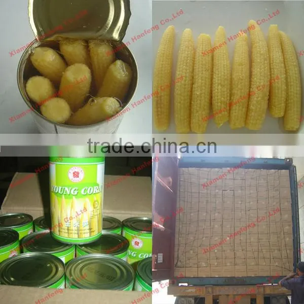 canned baby corn in glass jar
