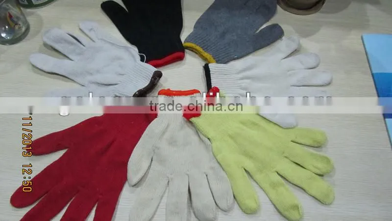 China machinist working gloves, thin work gloves, poly cotton knitted gloves work gloves