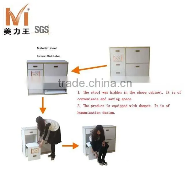 hidden folding frame support steel accessories for shoes rack