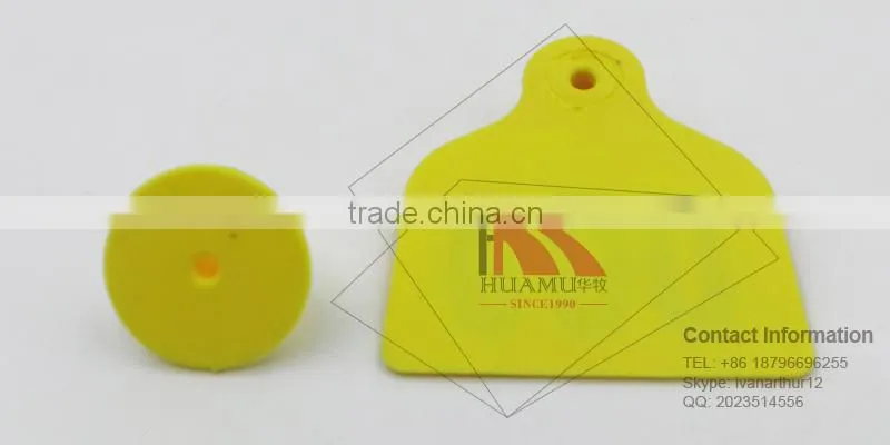 TPU ear tag for buffalo in yellow 49*43 mm