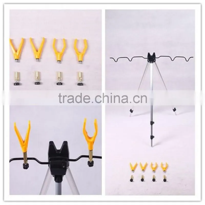 triangle fishing rod aluminum pod with 6 rod rest in nylon carrying bag