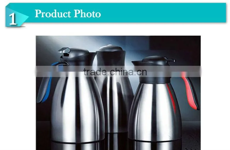 2014Soft touch handle stainless steel vacuum water jug (JSUJ)