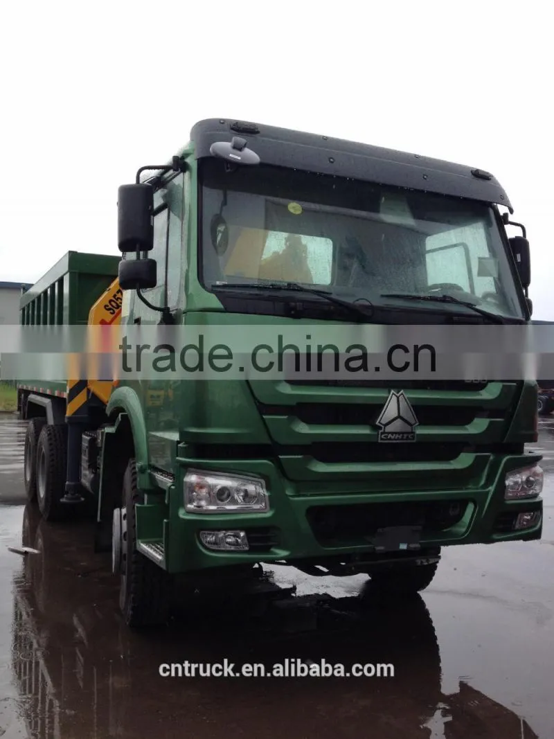 Brand HOWO 6*4 loading 30T Sinotruk Cargo truck with crane