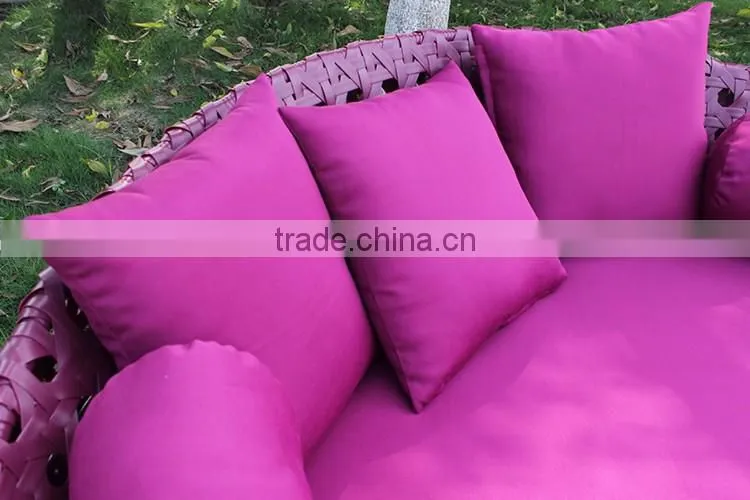 Outdoor Plastic Rattan Round Beach Sun Bed