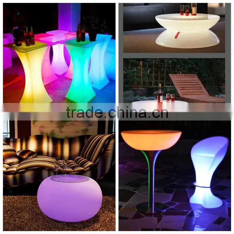 PE materials rechargeable remoted controled decorative led table for bar or restaurant