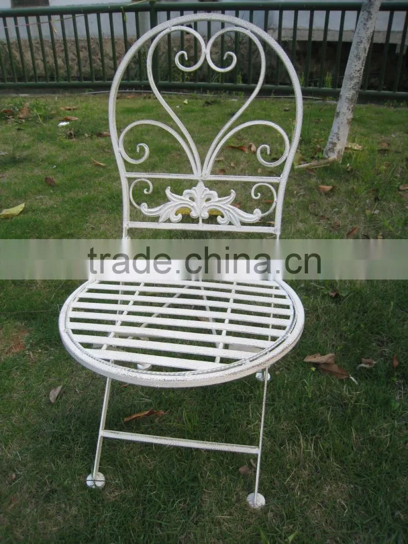Folding wrought iron kids metal chair