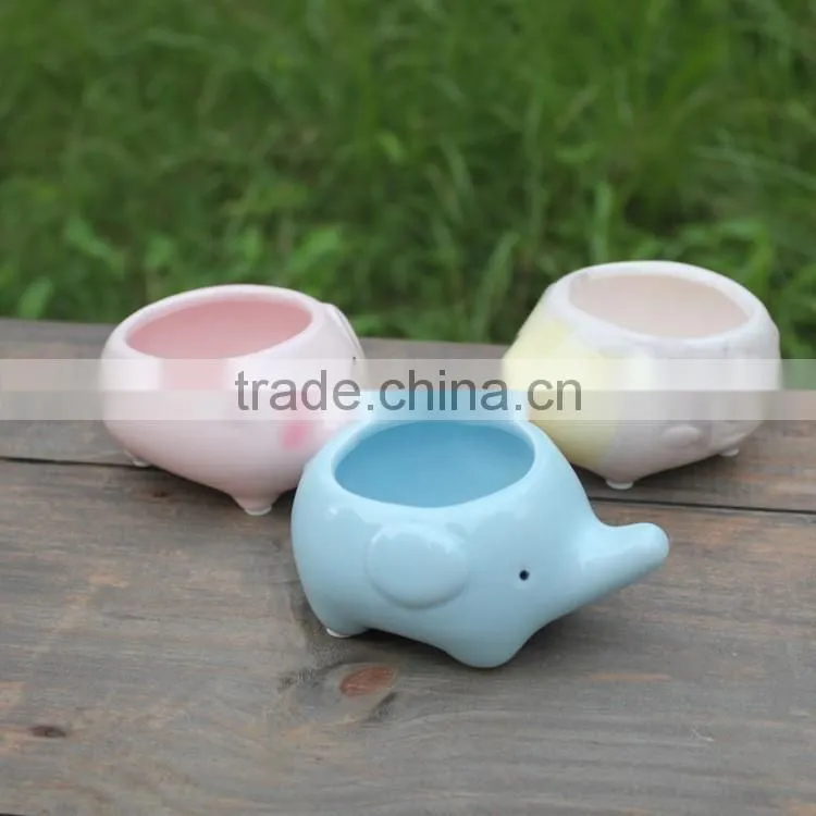 Cute ceramic animal shape planters for succulent plants