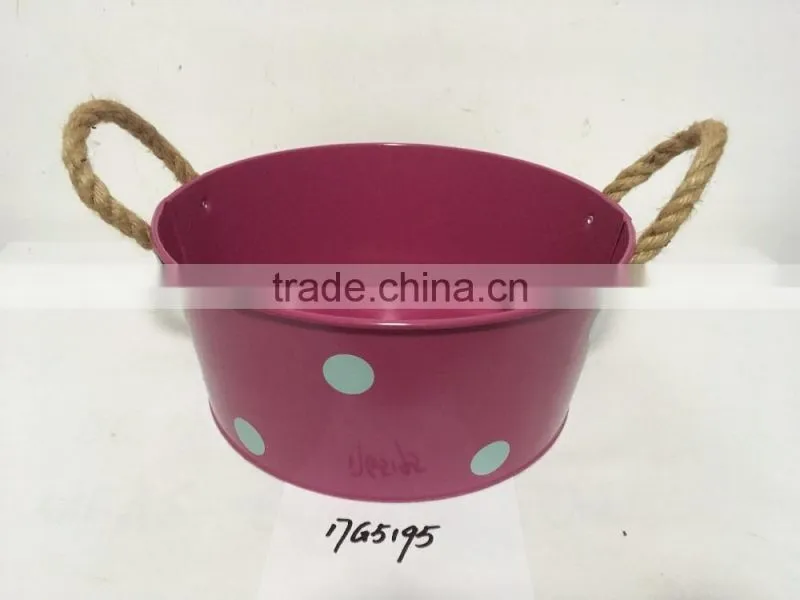 factory direct sale custom logo size small medium large indoor rectangular planters with rope handle