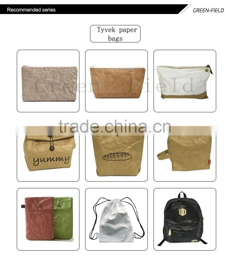 custom logo tyvek waterproof storage bag table use folding paper storage bag