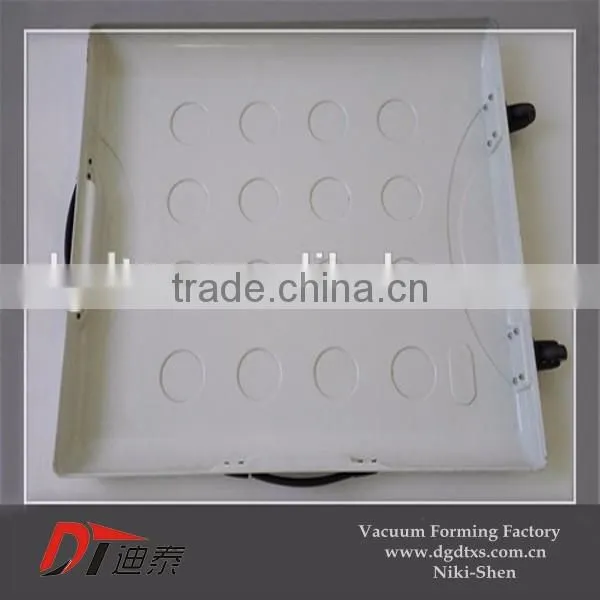 Custom design white and black plastic oblate rectangle suitcase