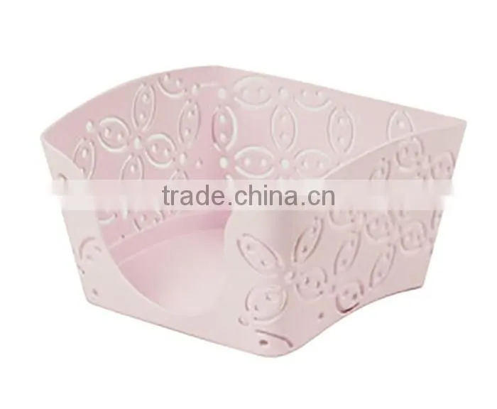 Pink Arc-shaped Metal Punched Office Desktop Note Holder