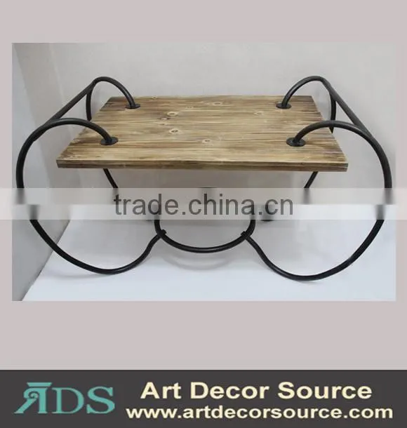 Antique wood floating wall shelf with drawers&hooks