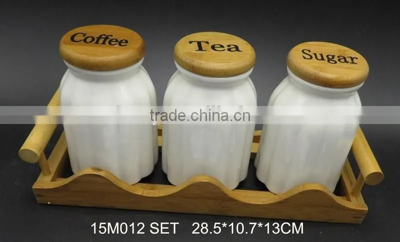 Ceramic Material and Storage Bottles & Jars Type ceramic canister tea coffee sugar set