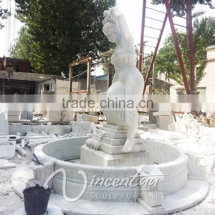 outdoor landscape decoration stone carving woman pouring water statue