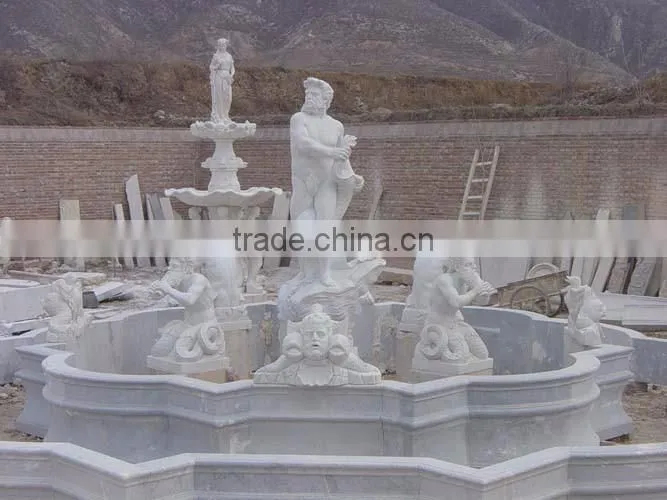 outdoor stone garden figure water sandstone fountain