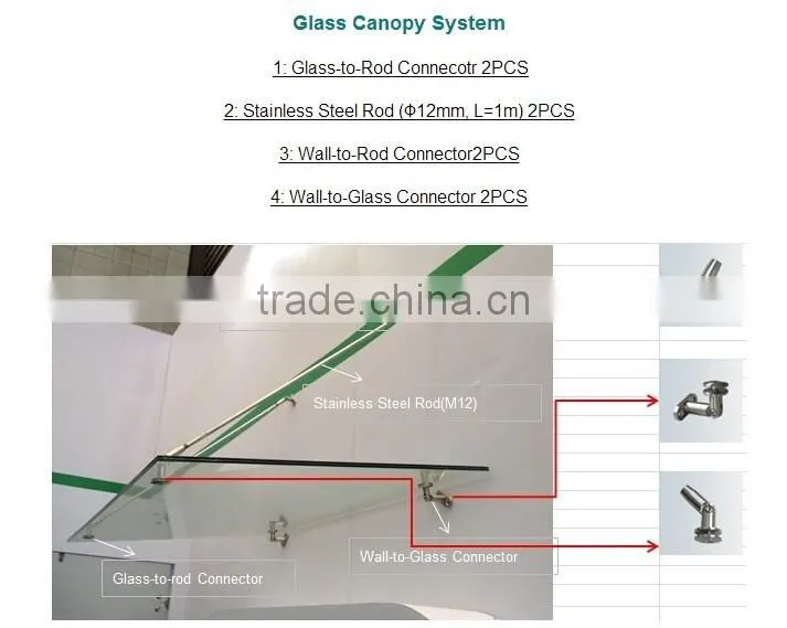 JINXIN excelent quality with competitive price stainless steel glass canopy