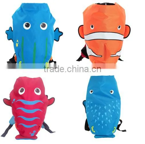 2017 lastest waterproof kid bag cute fish backpack beach bag