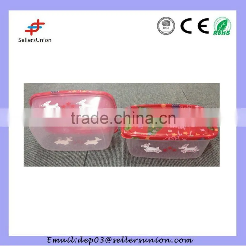Oblonge Christmas plastic container with lid