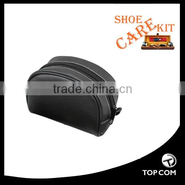 black shoe polish PU leather travel shoe shine kits
