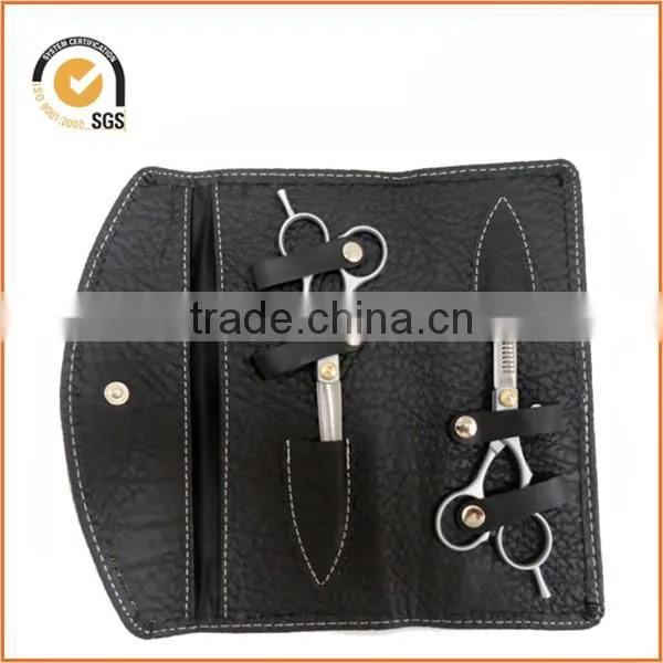 Black Artificial Leather Rivet Scissors Clips Organize Bag Hairdressing Holster Pouch Mobile Holder Case
