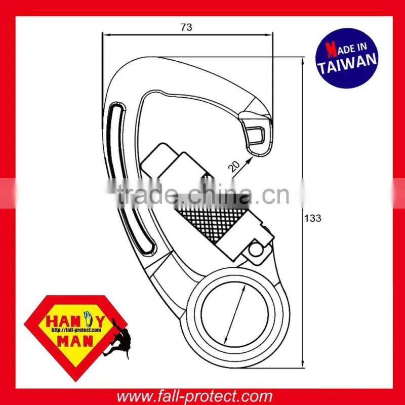 Forged Aluminum Captive Eye Triple Lock Snap Hook